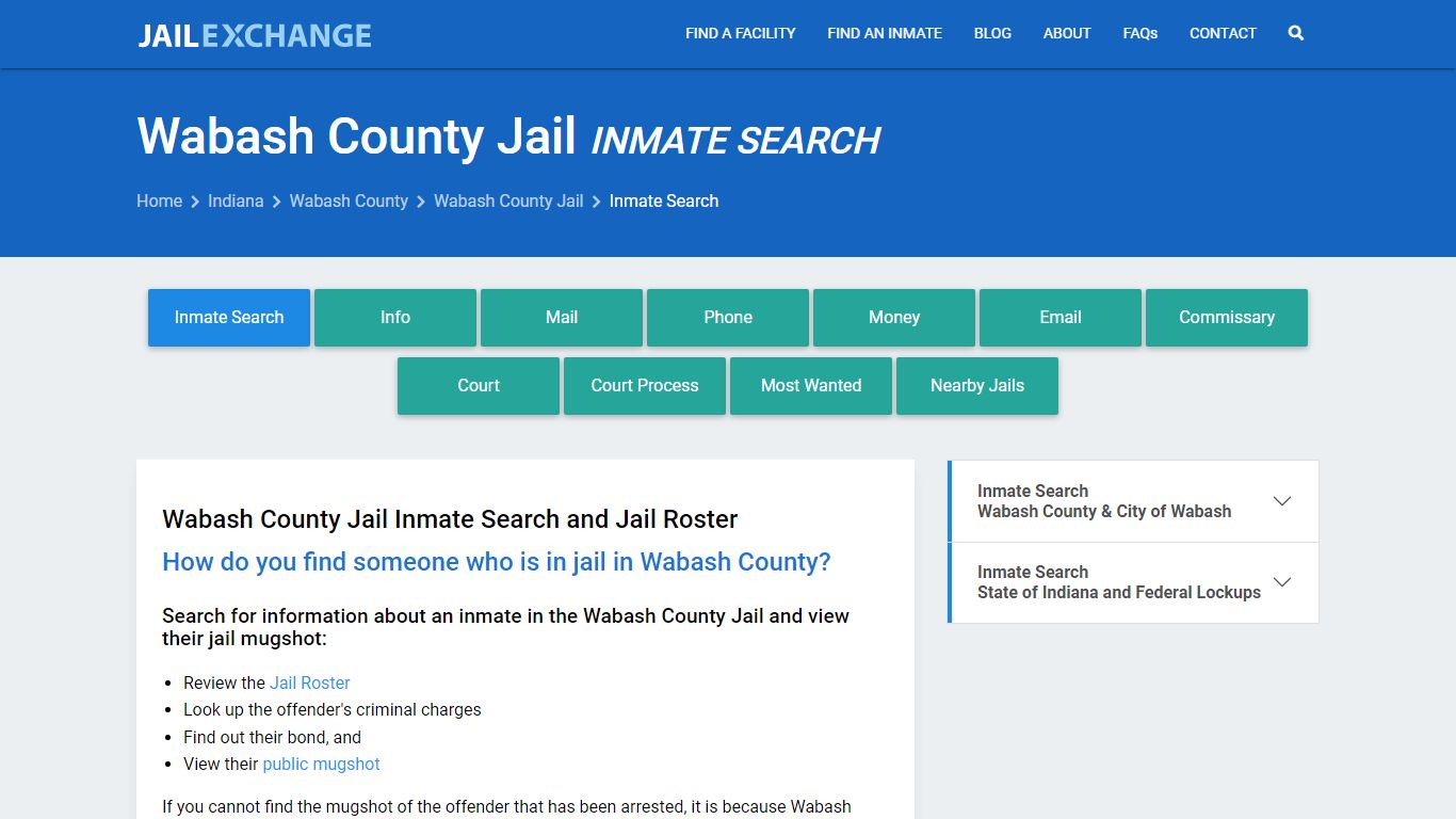 Inmate Search: Roster & Mugshots - Wabash County Jail, IN